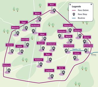 Schematische Karte flexo Gebiet Hankensbüttel