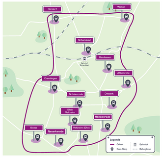 Schematische Karte flexo Gebiet Cremlingen/Sickte